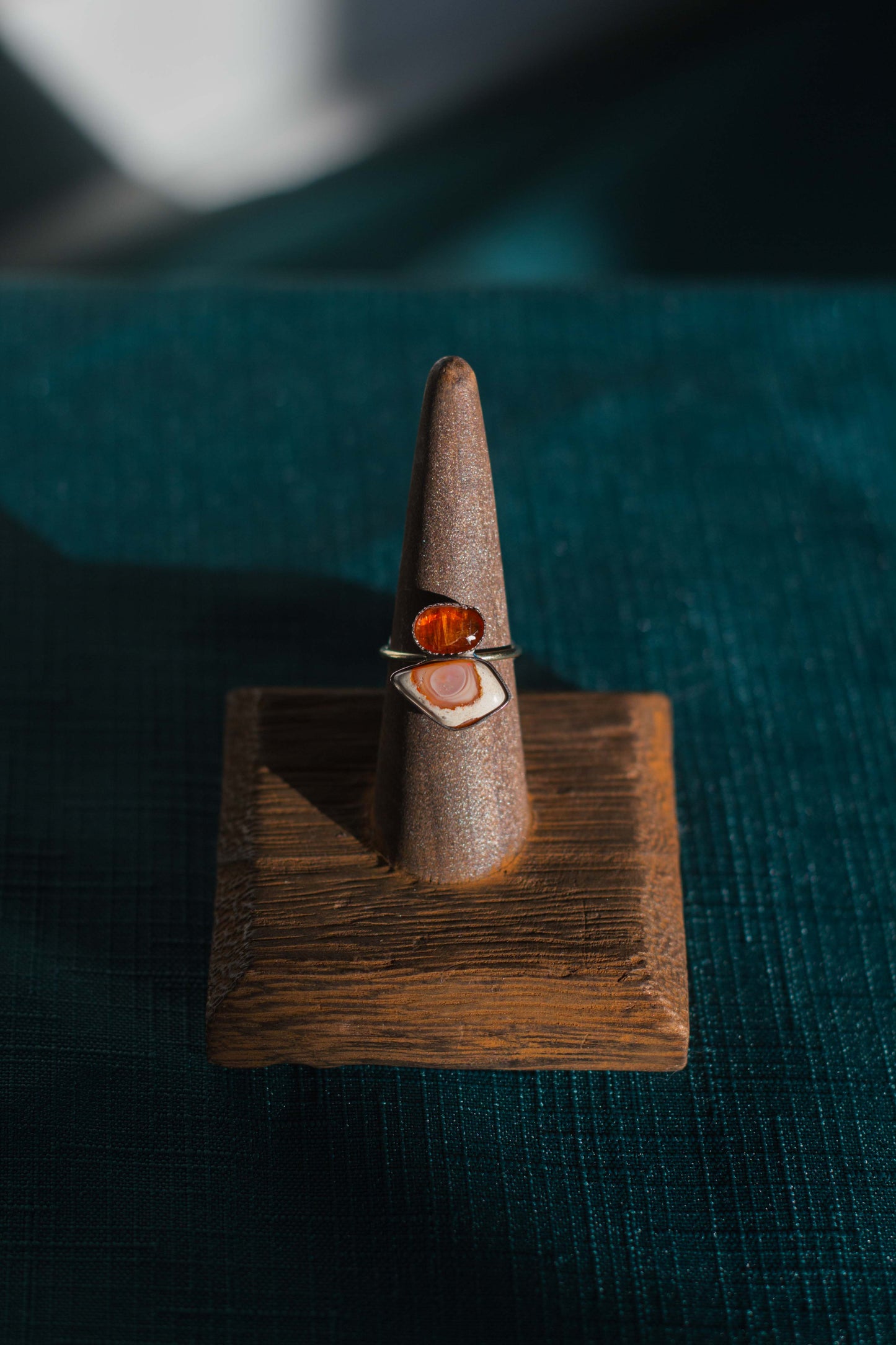 Boulder Opal Ring with Orange Kyanite