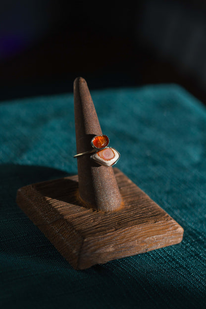 Boulder Opal Ring with Orange Kyanite