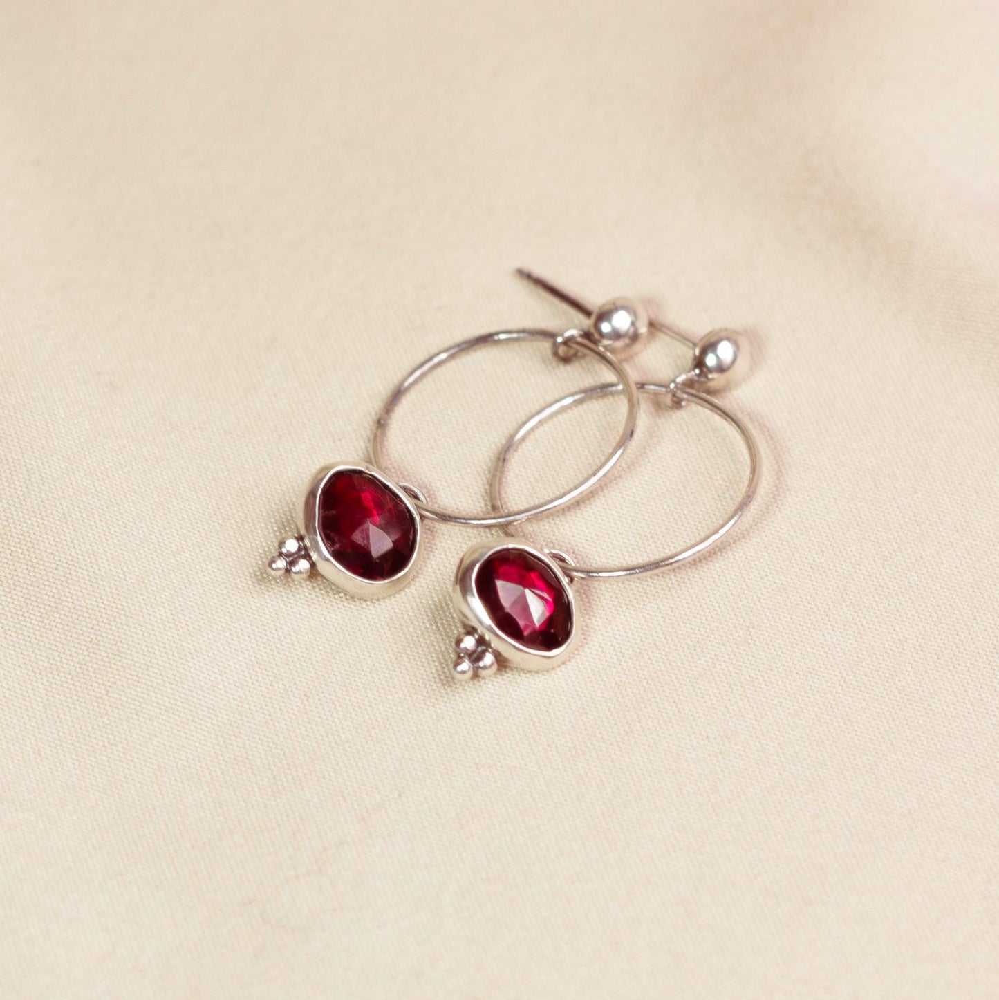 Garnet Mini Hoops