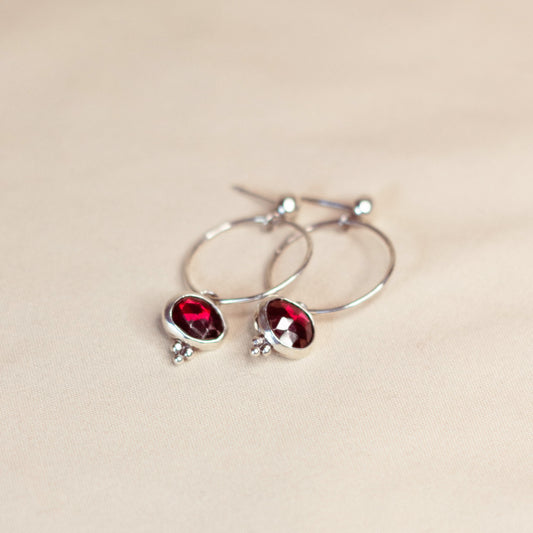 Garnet Mini Hoops