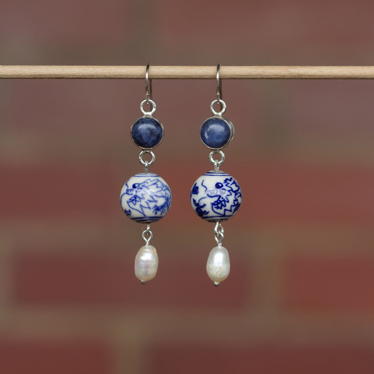 Ceramic Dragon Bead Earrings