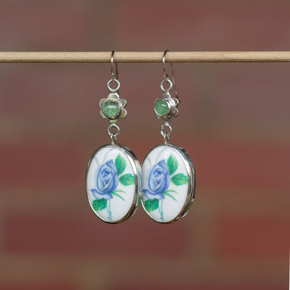 Vintage Rose Cabochon Earrings