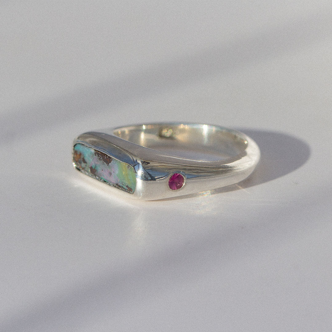4- Sapphire / Opal Ring