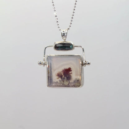 2 - Agate Hinge with Teal Rosecut Tourmaline