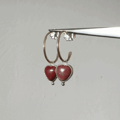 Red Jasper Gold Hoops