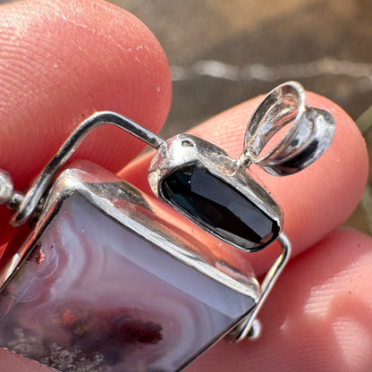 2 - Agate Hinge with Teal Rosecut Tourmaline