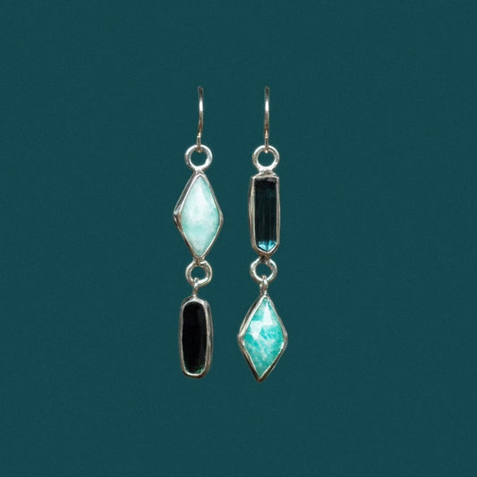 Tourmaline Amazonite Earrings