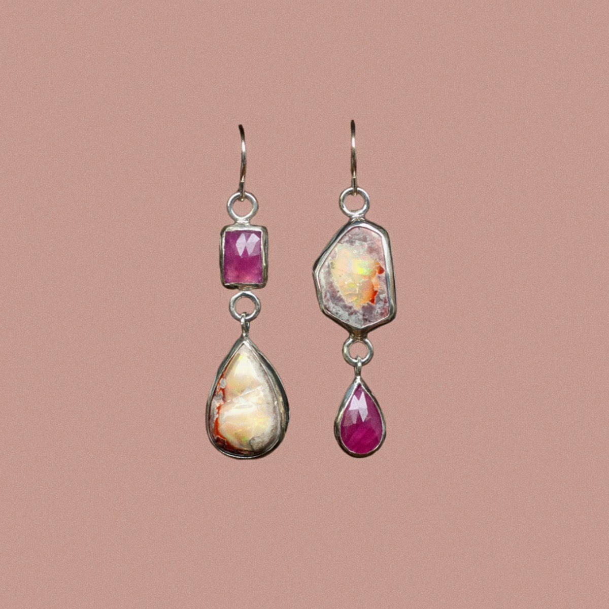 Opal Ruby Earrings