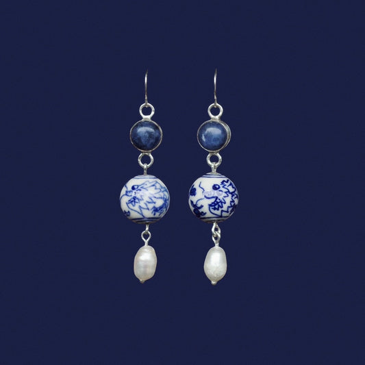 Ceramic Dragon Bead Earrings