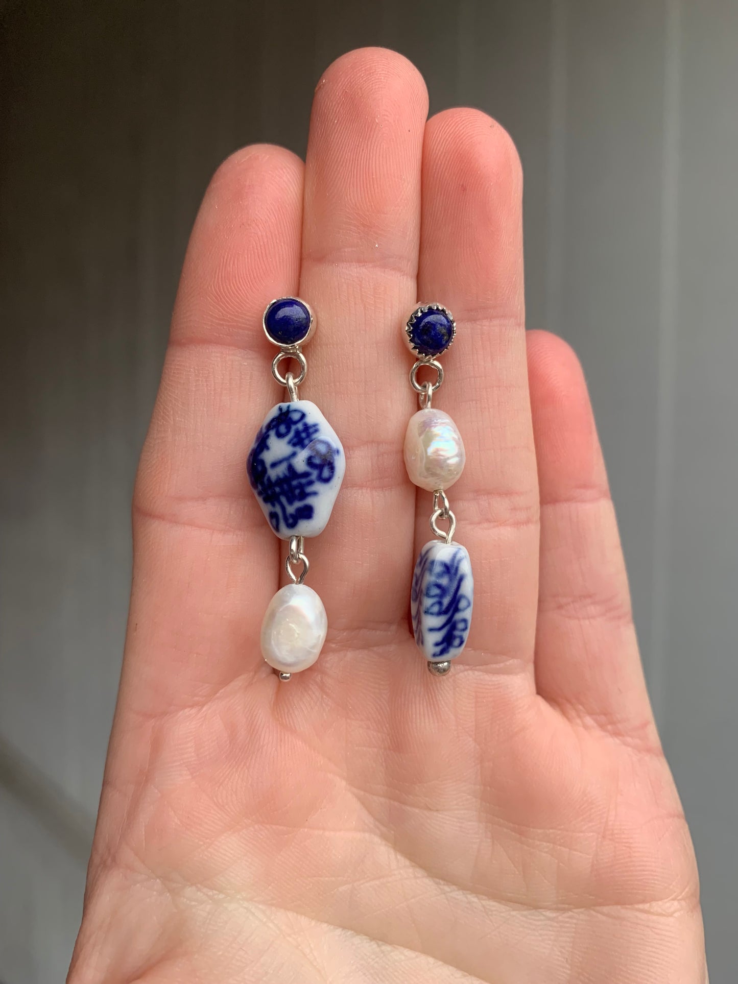 Delft Blue Earrings | Lapis Lazuli