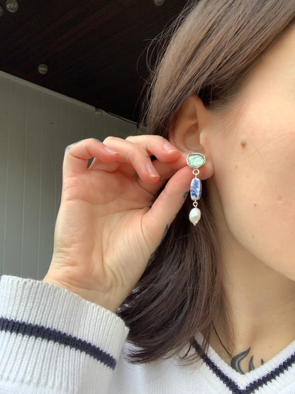 Delft Blue Earrings | Leaves