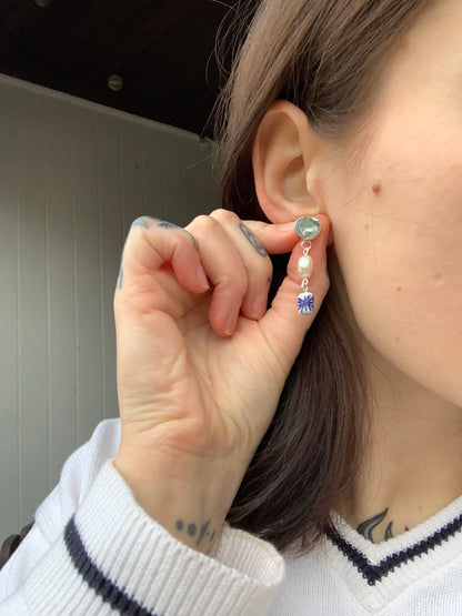 Delft Blue Earrings | Rose & Star