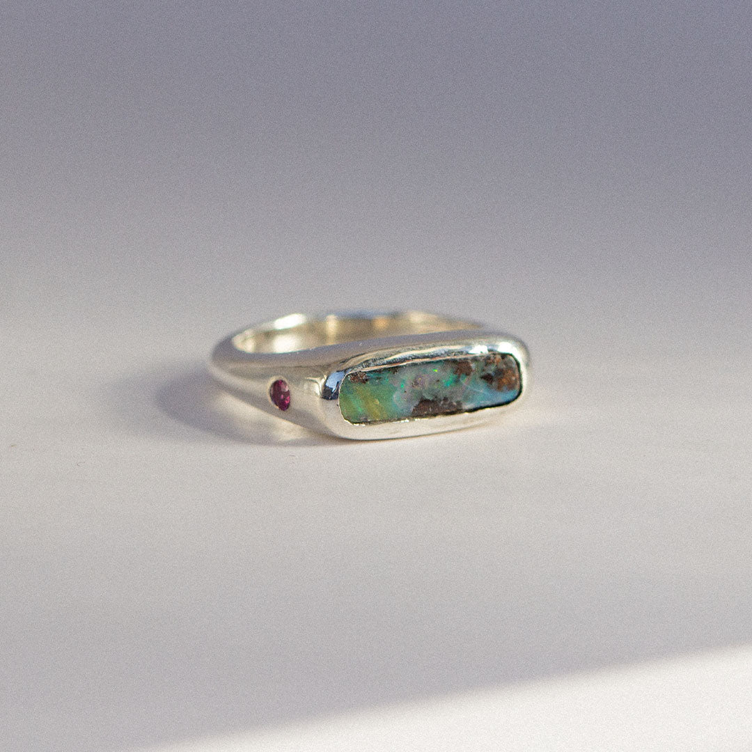 4- Sapphire / Opal Ring
