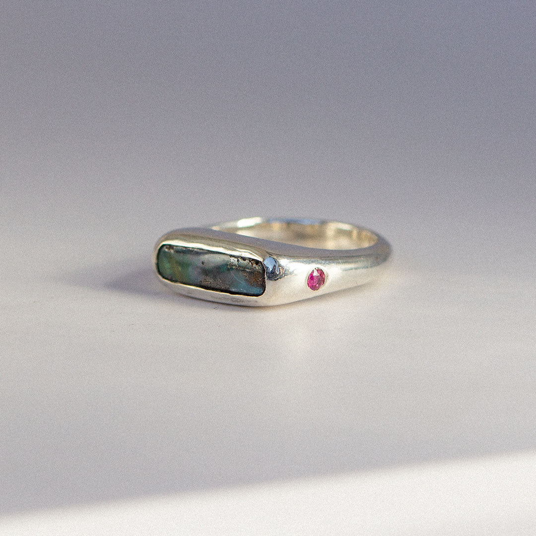 4- Sapphire / Opal Ring