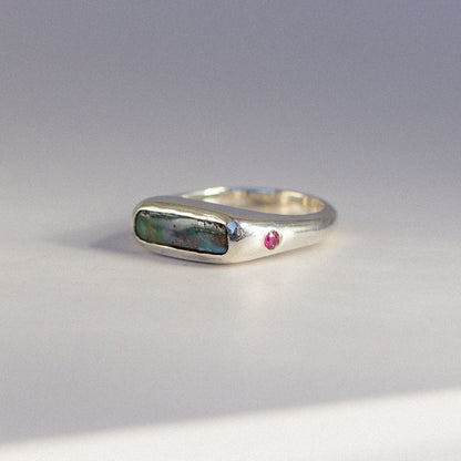4- Sapphire / Opal Ring
