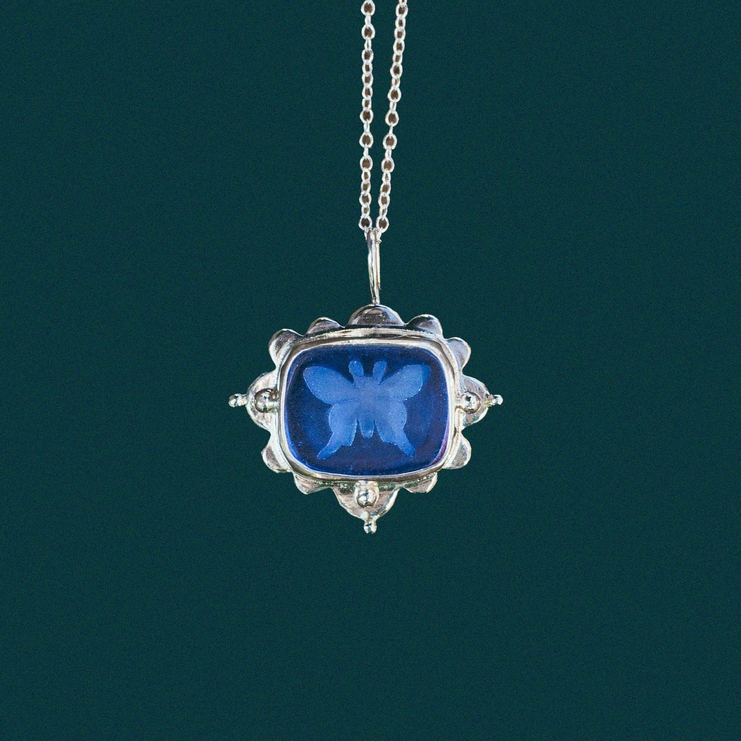 Blue Butterfly Necklace