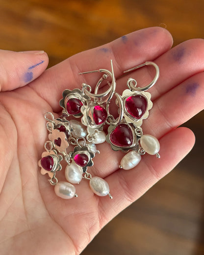 Ruby Ruffle Earrings - SMALL