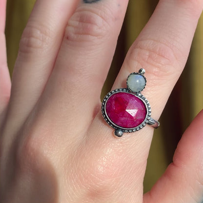 Ruby & Moonstone Statement Ring