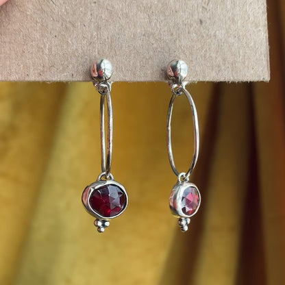 Garnet Mini Hoops