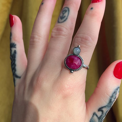 Ruby & Moonstone Statement Ring