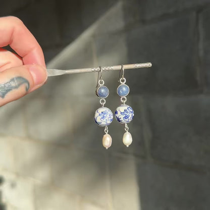 Ceramic Dragon Bead Earrings