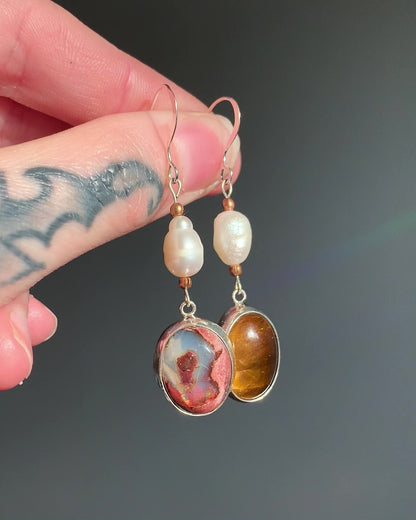 Asymmetrical Tiger's Eye Dangles