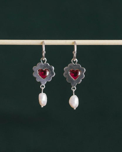 Ruby Ruffle Earrings - LARGE