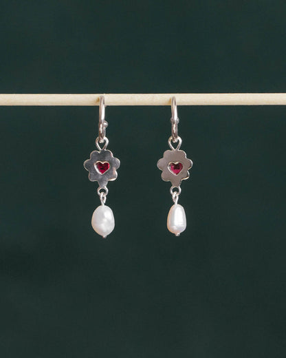 Ruby Ruffle Earrings - SMALL