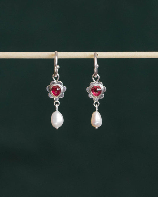 Ruby Ruffle Earrings - SMALL