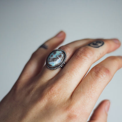 Boulder Opal Sterling Silver Ring